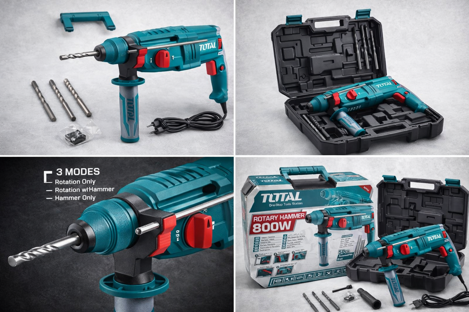 Taladro Rotomartillo Profesional 800W TOTAL