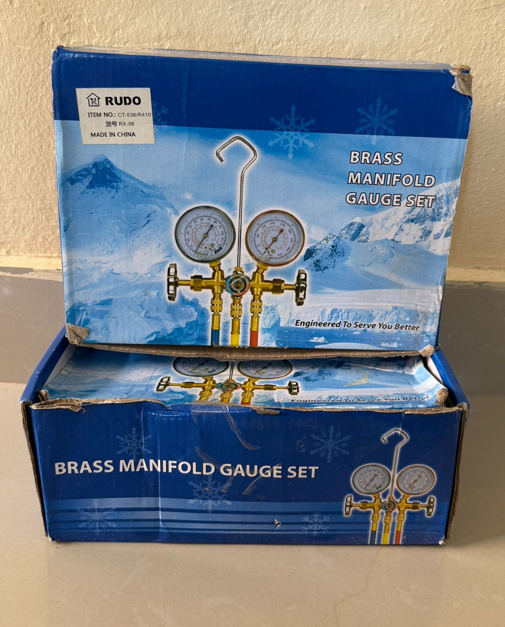 ❄️ Kit de Manómetro para Refrigeración RUDO (Brass Manifold Gauge Set)