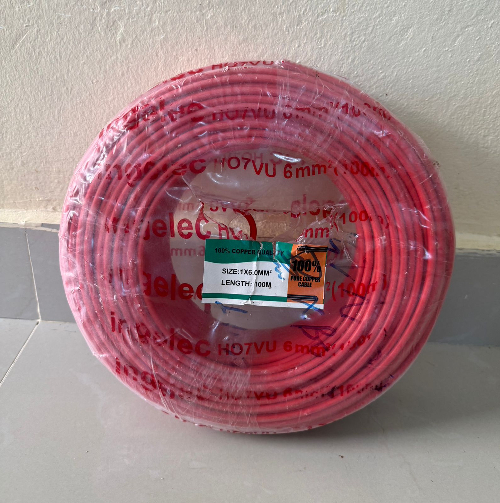 Cable Eléctrico 6mm 100% Cobre 100m – Alta Resistencia